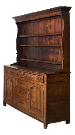 George III Period Oak Welsh Dresser Base With Topper (C. 1760-80)