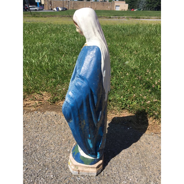 Vintage Concrete Virgin Mary Garden Statue Chairish