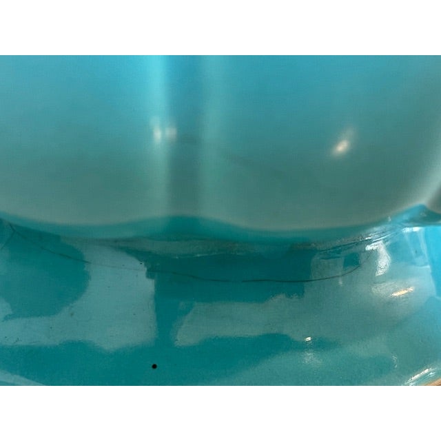 Mid 20th Century Turquoise Ceramic Bowl With Lid, Vintage For Sale - Image 10 of 15