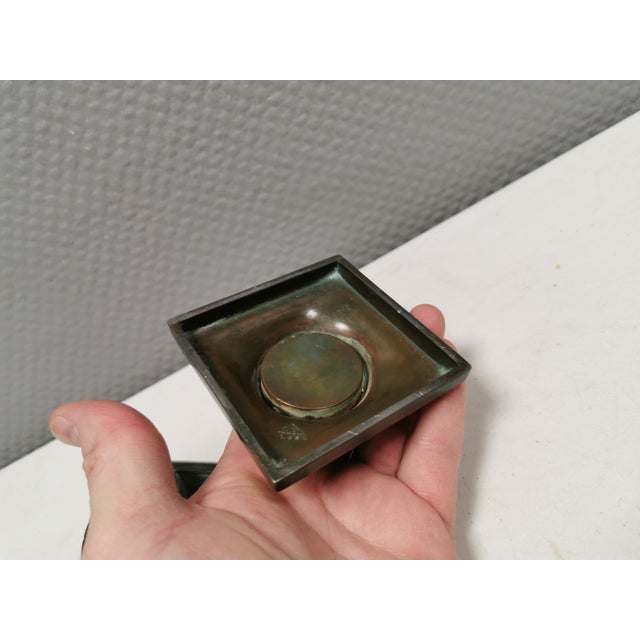 Danish Disko-Metal Candlesticks by Just Andersen, 1950s, Set of 2 For Sale - Image 10 of 11