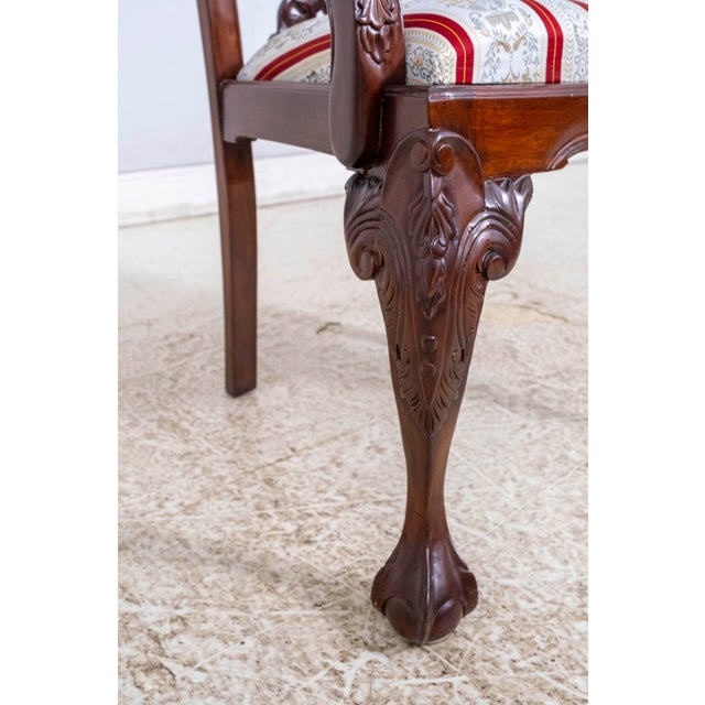 Table & Set of 8 Chairs Chippendale Style Dining Set For Sale - Image 16 of 18
