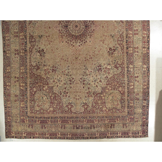 Late 19th Century Antique Lavar Kerman Carpet, Fine Persian Oriental Rug Jewel Blue, Gold and Navy For Sale - Image 4 of 9