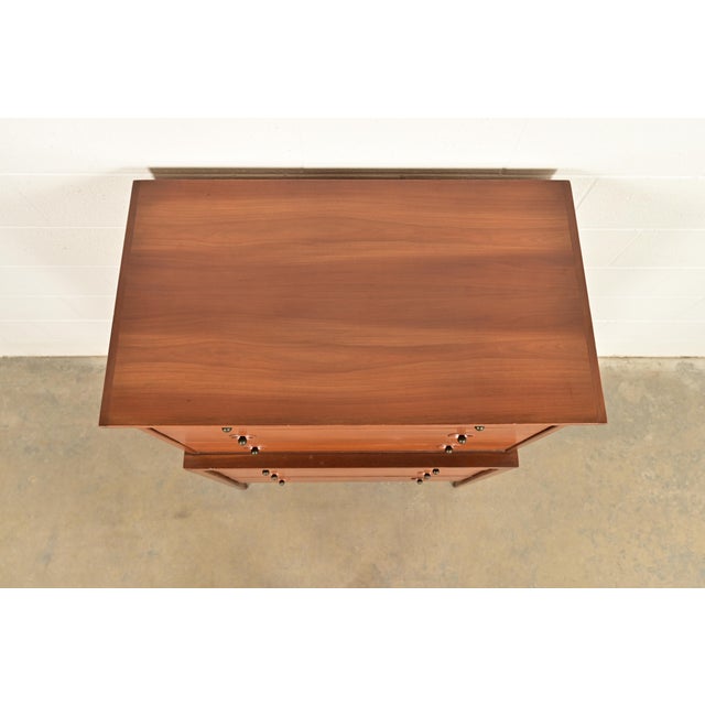John Van Koert for Drexel Counterpoint Mid-Century Modern Sculpted Walnut Highboy Dresser, 1950s For Sale - Image 14 of 18