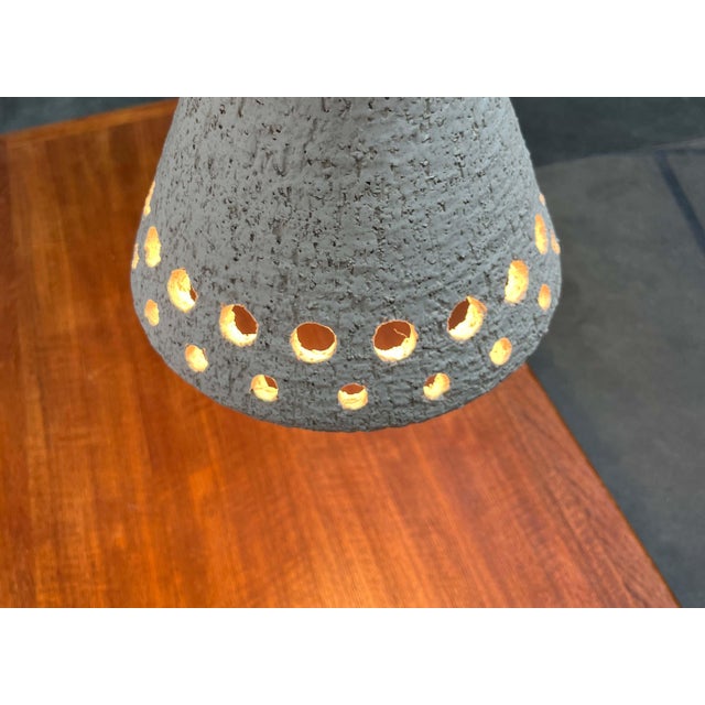 Mid-Century Modern Danish White Studio Pottery Pendant Lamp, 1960s For Sale - Image 9 of 18