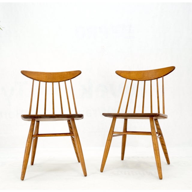 Pair of Mid-Century Modern Solid Maple Conant Ball Russel Right Sid Chairs Mint! For Sale - Image 16 of 16