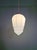 Art Deco pendant light in molded, pressed blue opaline glass with a chromed metal frame, 1920s-30s. The pendant has been...