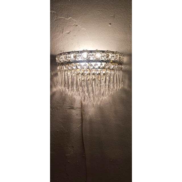 Classic Crystal Wall Lights, France, 1950s, Set of 2 For Sale - Image 9 of 18