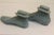 Pair of right foot aluminium shoe molds. Both are for the right foot and different sizes. Large one measures 11" wide, 4"...