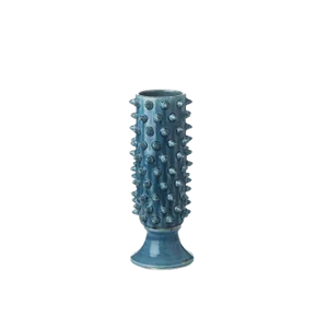 Contemporary Vinci Pine Cone Turquoise Ceramic Vase