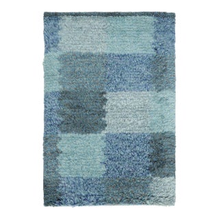 Contemporary Scandinavian Style Blue Gift-Sized Wool Rug by Rug & Kilim, India For Sale