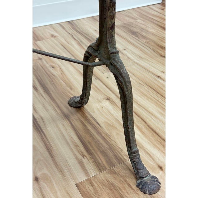 Antique French Style Marble Top Cast Iron Bistro Table For Sale - Image 9 of 16