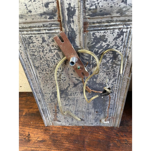 Late 20th Century Pair of Late 20th Century Distressed Tin Sconces For Sale - Image 5 of 6