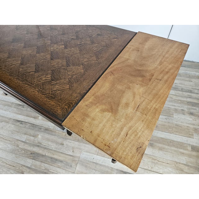 Art Deco Style Geometric Oak Table with Side Extensions, 1950 For Sale - Image 15 of 18