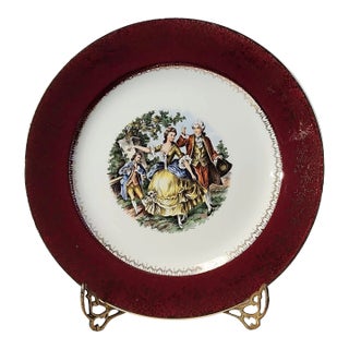 1940s Salem China Company Godey Print Cabinet Plate For Sale