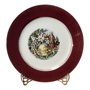 1940s Salem China Company Godey Print Cabinet Plate