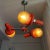 Metal Mid-Century Space Age Orange Wood and Glass Sputnik Chandelier, 1960s For Sale - Image 7 of 11