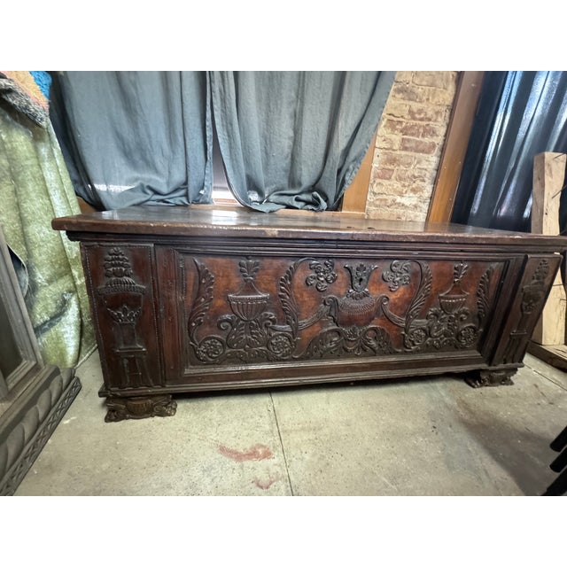 18th Century Italian Trunk – Walnut Coffer Chest Beautiful Antique 18th Century Italian Coffer Walnut Trunk. An...