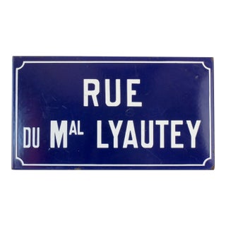 French 'Rue du Mal Lyautey' Street Sign For Sale