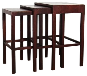 Vintage Nesting Tables in Oak, Set of 3