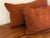 English Faux Suede Lumbar Pillow Pair, Burnt Orange For Sale - Image 3 of 6