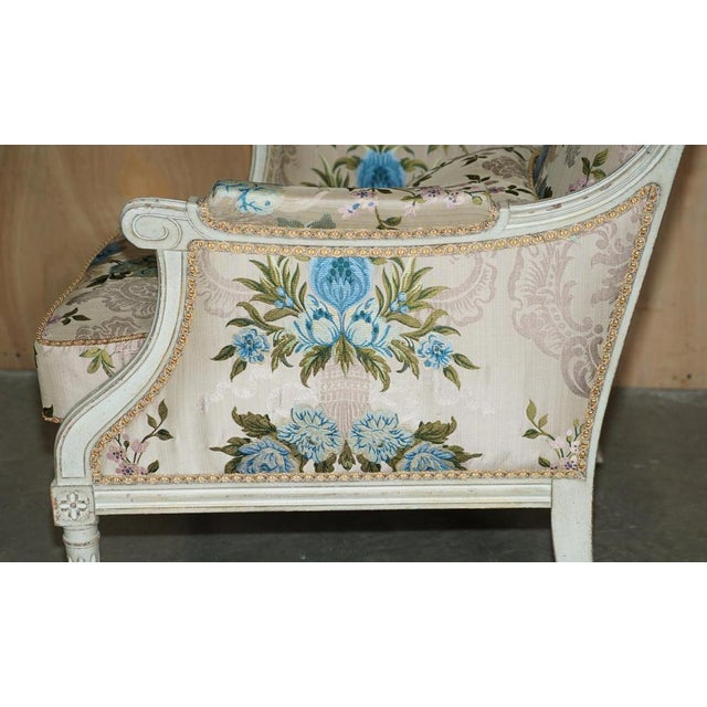 Antique French Charles-Emile Moinat Silk Floral Upholstered Armchairs, Set of 2 For Sale - Image 13 of 18