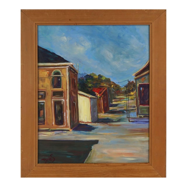 1980s Modernist Pacific Grove Landscape Painting by Deitra "Dee" Hahn Steiner, Framed For Sale