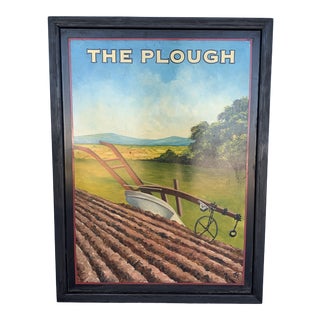“The Plough” English Hand Painted Pub Sign For Sale
