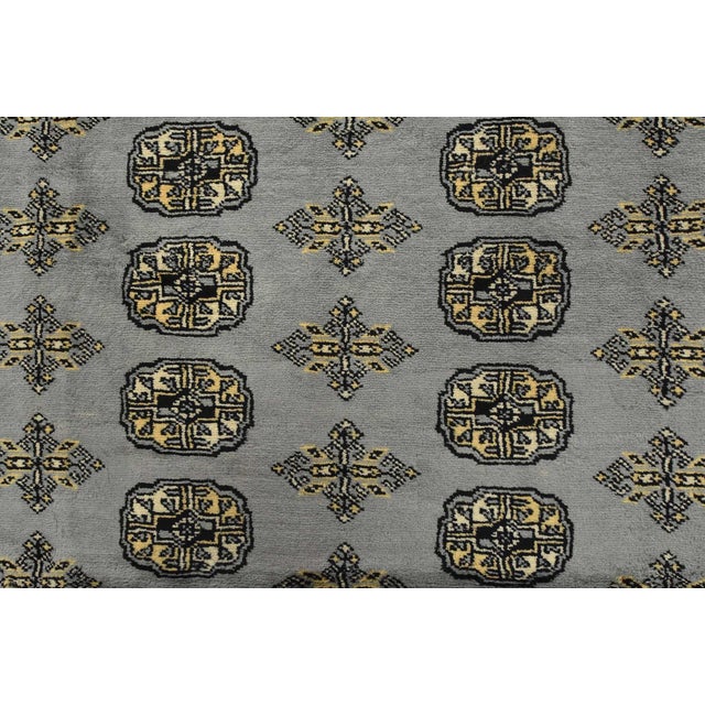 Bokhara Rug 9’1” X 11’11” Gray Wool Tribal Hand-Knotted Oriental Carpet For Sale - Image 9 of 13
