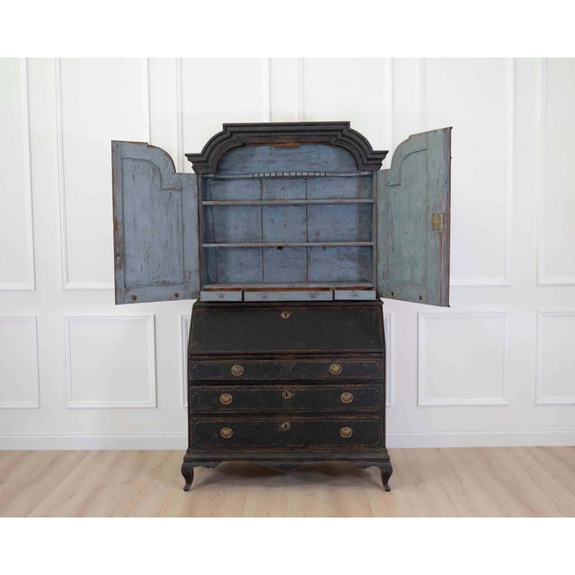 18th Century 18th Century Black Scandinavian Bureau For Sale - Image 5 of 10