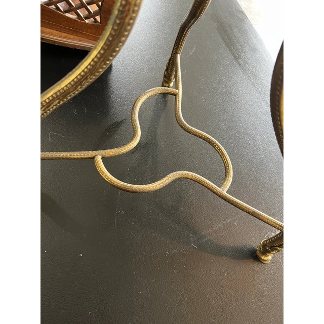 Brass Antique Hall-Borchert Manufacturing Co. Brass Swivel Magazine Stand Canterbury For Sale - Image 8 of 11