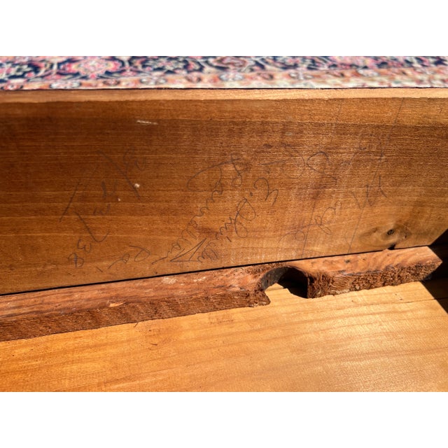 Antique Pennsylvania Folk Art Postage Stamp Decoupage Game Table, 1938 For Sale - Image 10 of 13