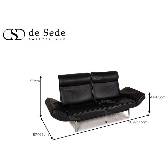 De Sede Ds 450-2 Twist Sofa - Black Leather For Sale - Image 14 of 15
