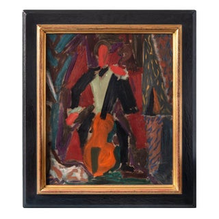 Fernand Dubuis, Study for the Cellist, Oil Painting on Canvas, 1948 For Sale