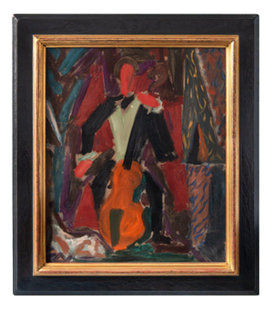 Fernand Dubuis, Study for the Cellist, Oil Painting on Canvas, 1948
