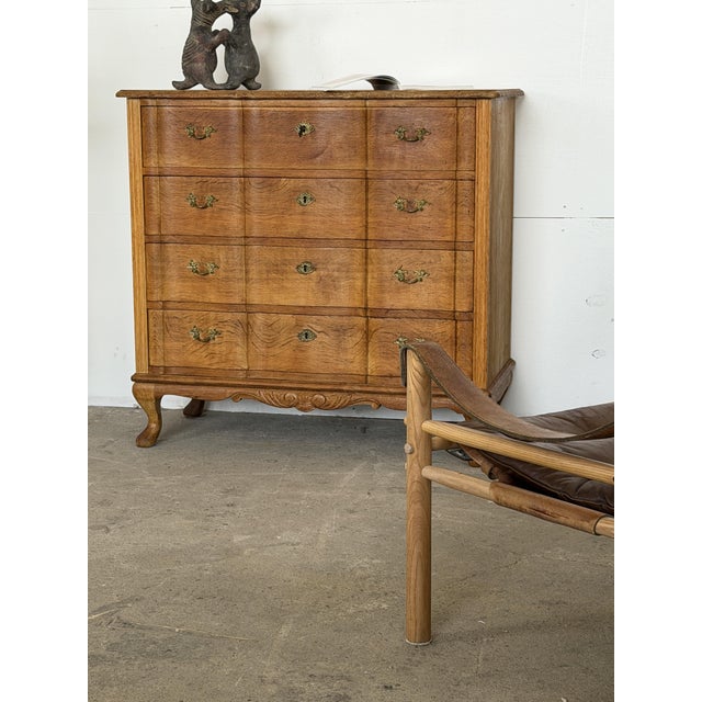 Danish Rococo Oak Chest of Drawers with Cabriole Legs, 1950s For Sale - Image 6 of 13