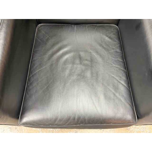 Black Rodolfo Dordoni for Minotti Copenhagen Leather Armchairs, Pair For Sale - Image 8 of 12