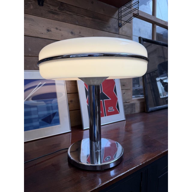 Raak table lamp in chrome and vintage dlg polyurethane by bert frank. In perfect working order. I have official proof of...