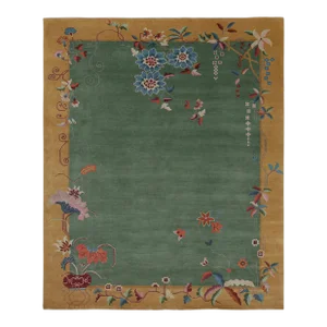 Rug & Kilim’s Chinese Art Deco Style Rug, With Geometric Pattern and Pictorials