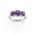 Contemporary Amethyst Trio Gemstone Ring, February Birthstone Ring Us 7 For Sale - Image 3 of 3
