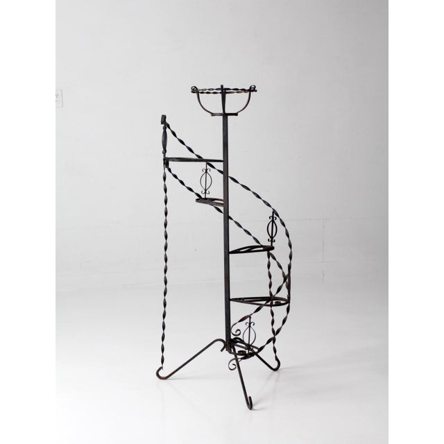 Mid 20th Century Mid-Century Wrought Iron Tiered Plant Stand For Sale - Image 5 of 16