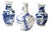 Set of Three Chinese Blue & White Porcelain Vases, Early 20th Century For Sale