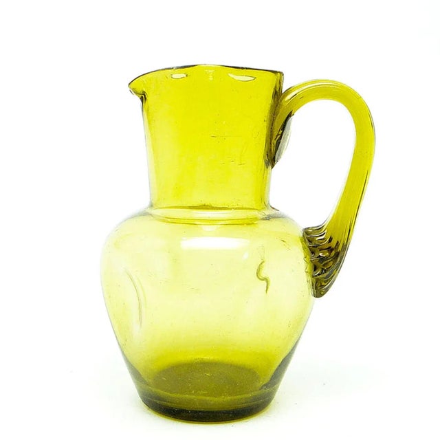 Glass Art Nouveau Milk Jug attributed to Cramberry Glass, United Kingdom, 1900s For Sale - Image 7 of 7