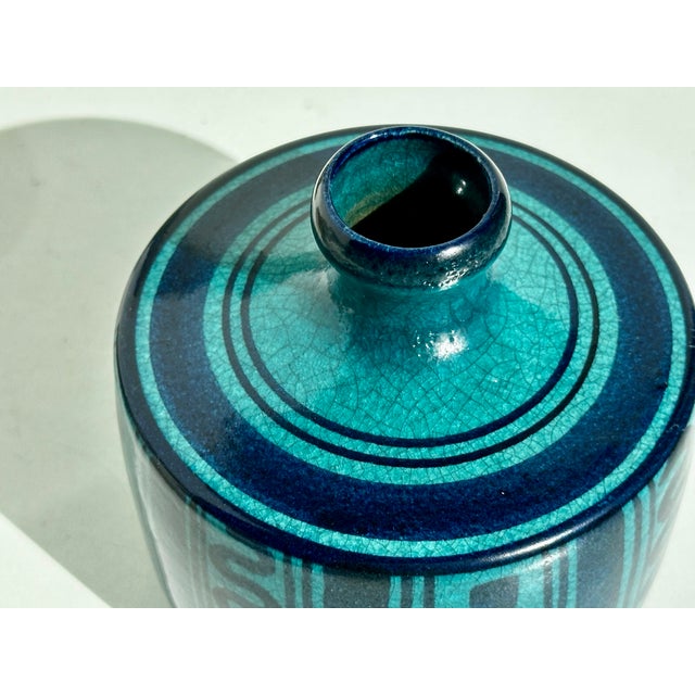 Hand-Thrown Studio Ceramic Vase in Turquoise-Blue Tones by Wilhelm Kagel, Germany, 1960s For Sale - Image 11 of 15