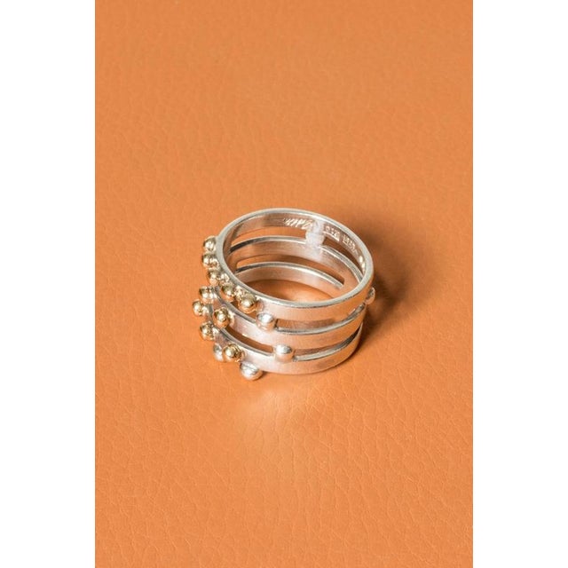 Silver and Gold Ring by Cecilia Johansson, 1979 For Sale - Image 6 of 9