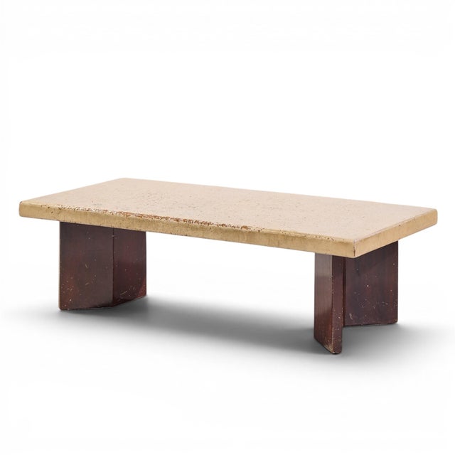 Brown Paul Frankl for Johnson Furniture Mid Century Mahogany and Cork Coffee Table For Sale - Image 8 of 9
