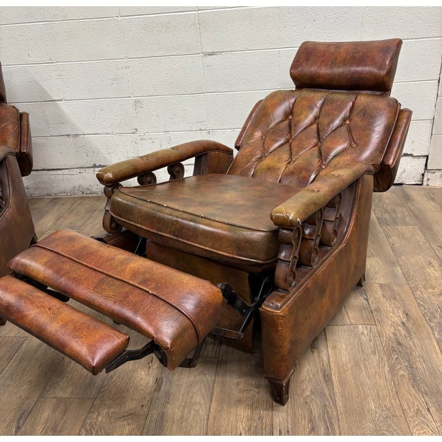 Vintage Stratalounger Tufted Vinyl Recliners - Pair For Sale - Image 15 of 18