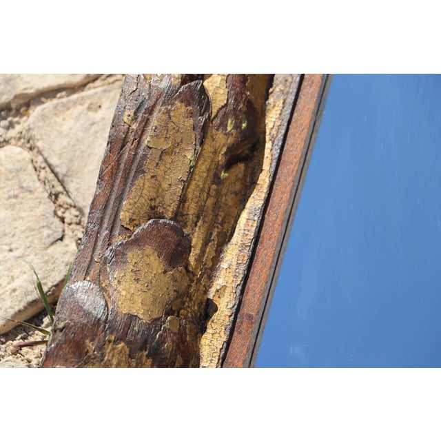 18th Century 18th Century Carved and Gold Leaf Baroque Wall Mirror, Portuguese For Sale - Image 5 of 12