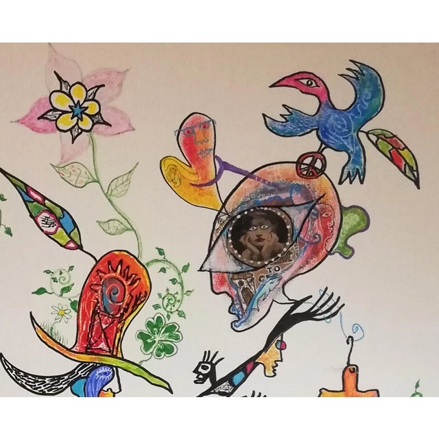 Curiosity of Saltinbanks 2020 acrylic technique and inks 80x80 work on frame This piece is attributed to the mentioned...