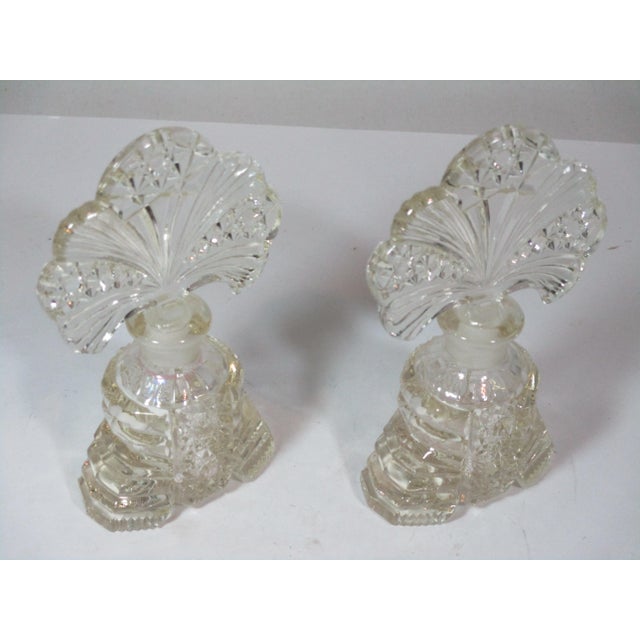 1960s Vintage 1960s Deco Crystal Perfume Bottles - a Pair For Sale - Image 5 of 9