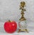 Original 1970's Victorian Style Perfume Bottle Gold Metal Ormolu Decorated with Flower Decorated Motif Crystal Bottle with...